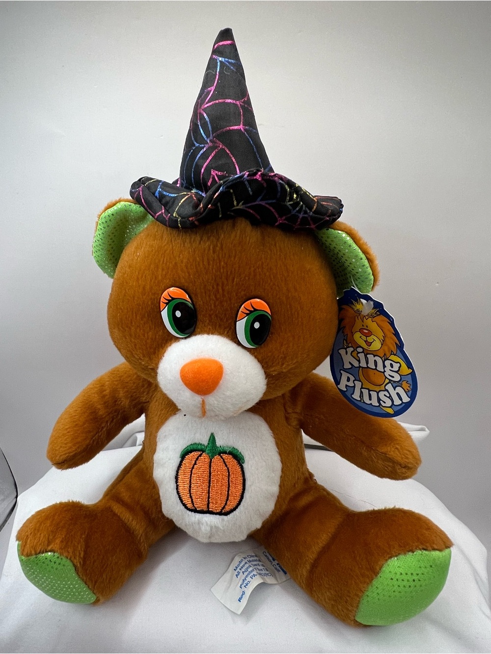 8” Halloween Bear W/Witch Hat King Plush W/Tag